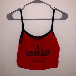 Spaghetti Strap  Cropped Tank Top